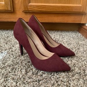 Burgundy Suede Heels